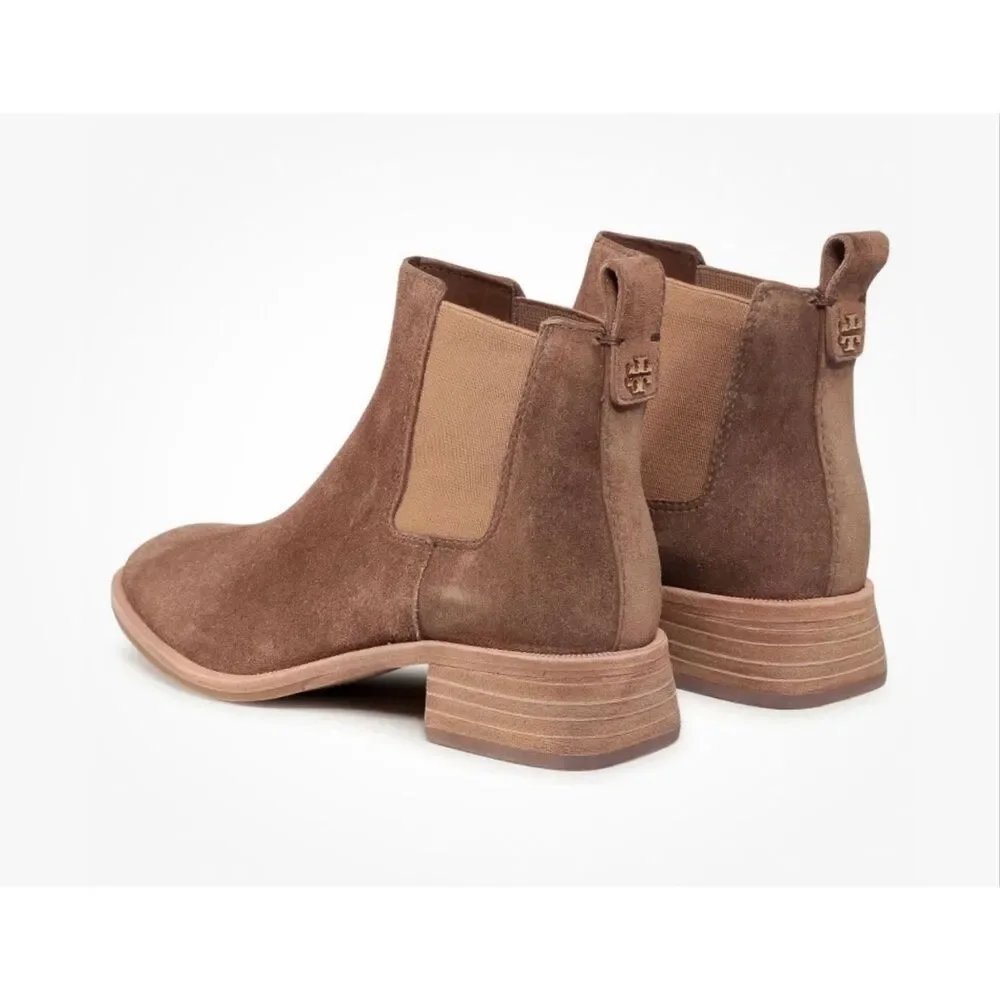 Tory Burch Chelsea Casual 35MM Suede Bootie | Tan in 7.5